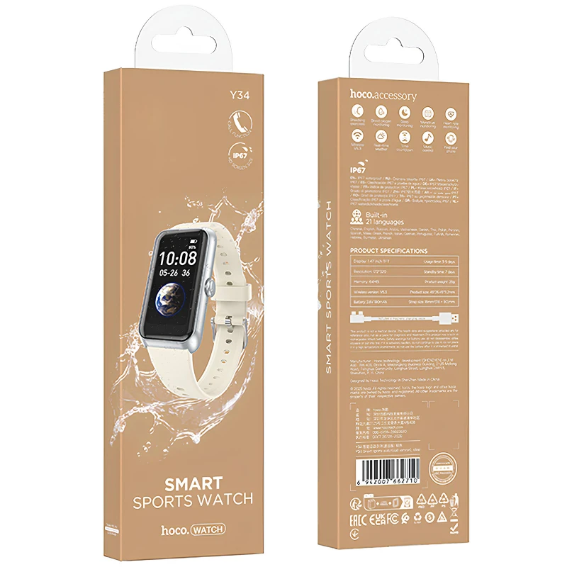 Смарт-годинник Hoco Smart Watch Y34 Smart sports watch (call version) – silver. Фото 2 з 2