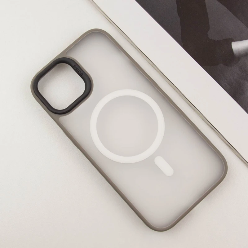 TPU+PC чохол Blueo Skin Friendly Frosted with MagSafe для Apple iPhone 15 (6.1") – Сірий / Grey. Фото 4 з 9