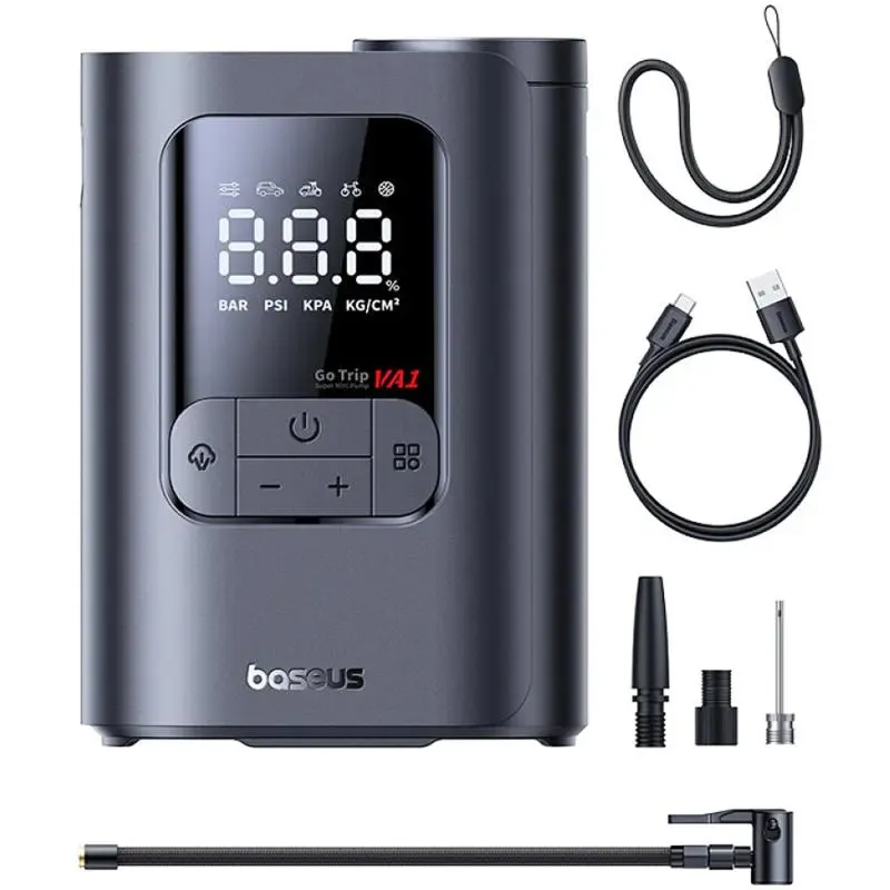 Автомобильный насос Baseus GoTrip VA1 Super Mini (C01196) – Cosmic Black. Фото 3 из 3