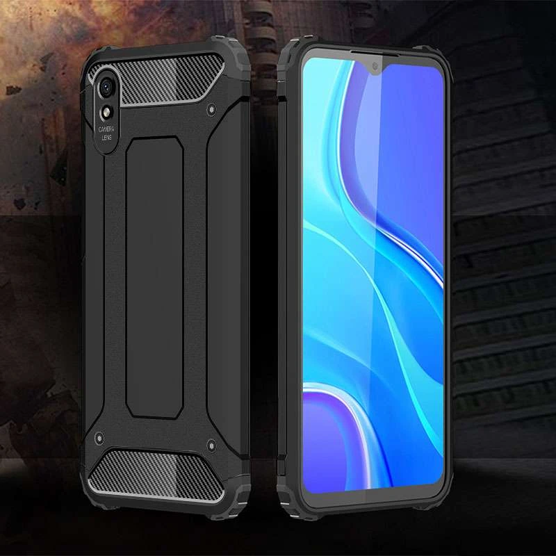 Протиударний чохол з посиленими кутами Immortal на Xiaomi Redmi 9A – Чорний. Фото 2 з 7