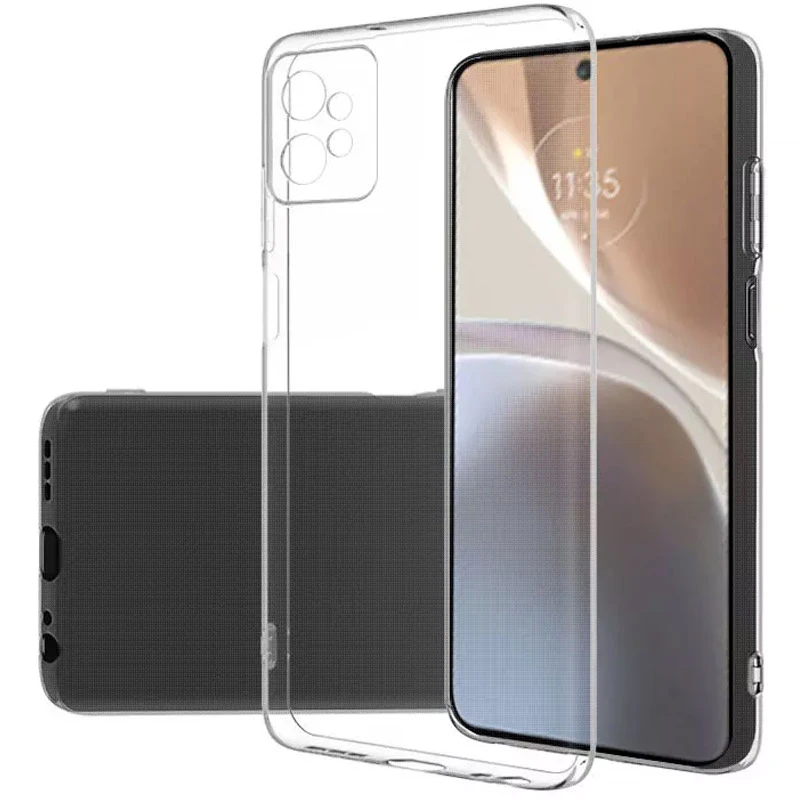 Ультратонкий силіконовий чохол 1,5 мм на Motorola Moto G32 – Безбарвний (прозорий). Фото 2 з 13