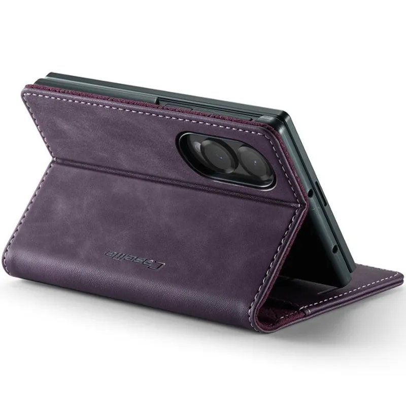 Шкіряний чохол-книжка CaseMe Velvet Matte для Samsung Galaxy Z Fold8 – Purple. Фото 5 з 6