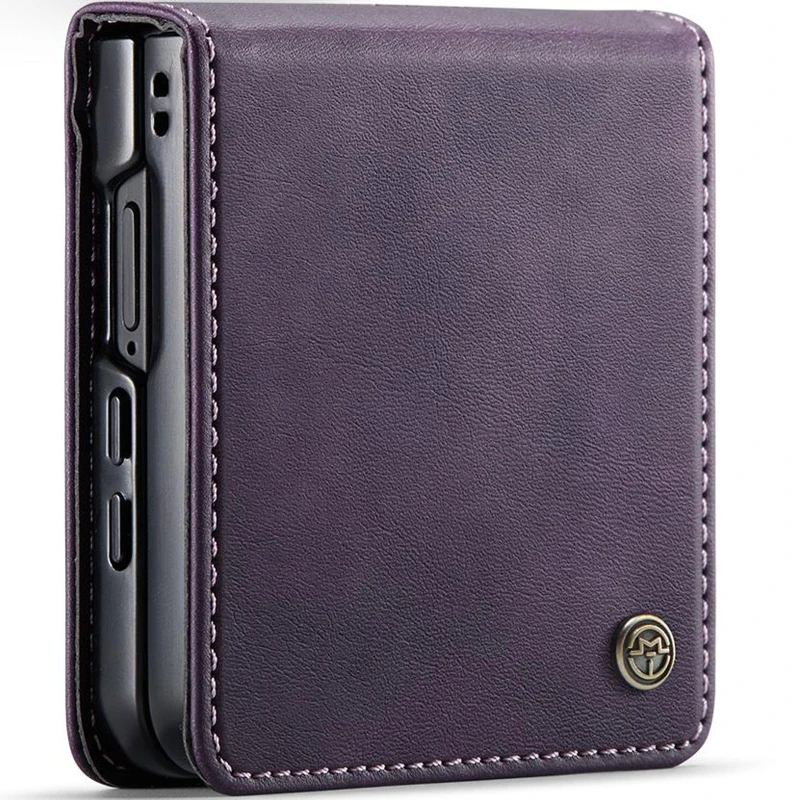 Кожаный чехол-книжка CaseMe Velvet Matte для Samsung Galaxy Z Flip7 – Purple. Фото 2 из 5