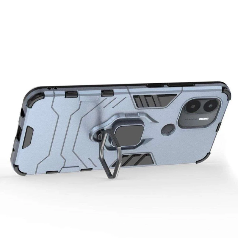 Протиударний чохол Transformer з кільцем на Xiaomi Redmi A1+ / Poco C50 / A2+ – Сірий / Metal slate. Фото 3 з 6