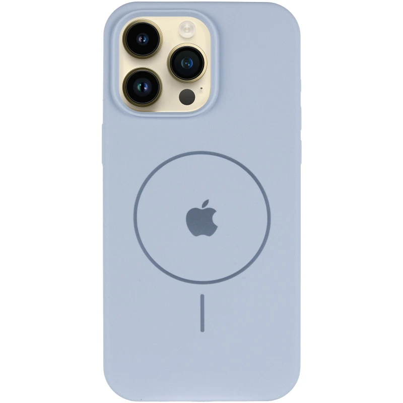 Чехол Silicone Case Full Protective (AA) V2 with MagSafe для Apple iPhone 16 Pro Max – Голубой / Lilac Blue. Фото 7 из 11