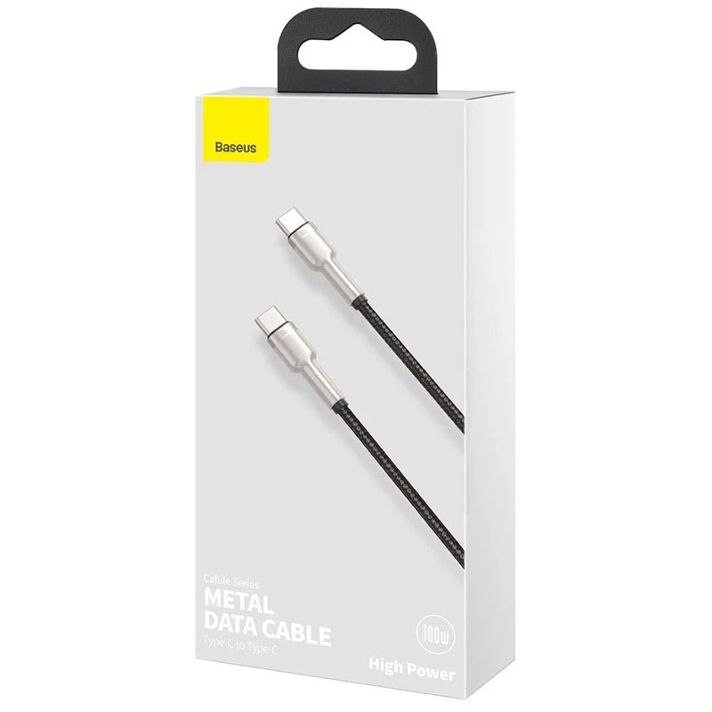 Дата кабель Baseus Cafule Series Metal Type-C to Type-C 100W (1m) – Чорний. Фото 6 з 6