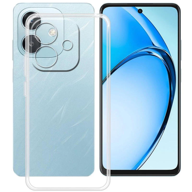 Ультратонкий силиконовый чехол 1,5 мм с защитой камеры для Oppo A3 4G – Бесцветный (прозрачный). Фото 2 из 2