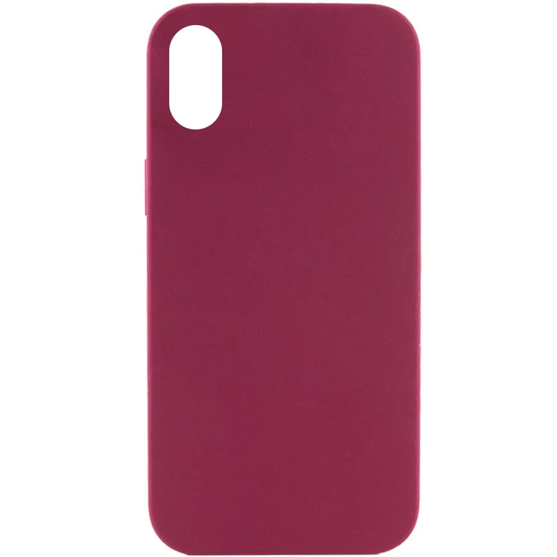Чохол з закритим низом Silicone Case на Apple iPhone XR (6.1") – Бордовий / Maroon. Фото 1 з 3