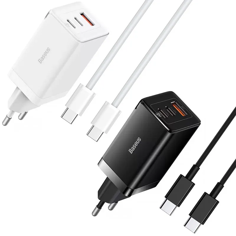 МЗП Baseus GaN5 Pro 65W 2Type-C+USB 100W EU (CCGP12020) фото 2 з 2