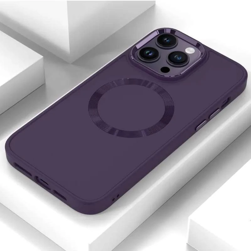 TPU чехол Bonbon с металлическими кнопками та MagSafe на Apple iPhone 12 (6.1") – Фиолетовый / Dark Purple. Фото 7 из 7