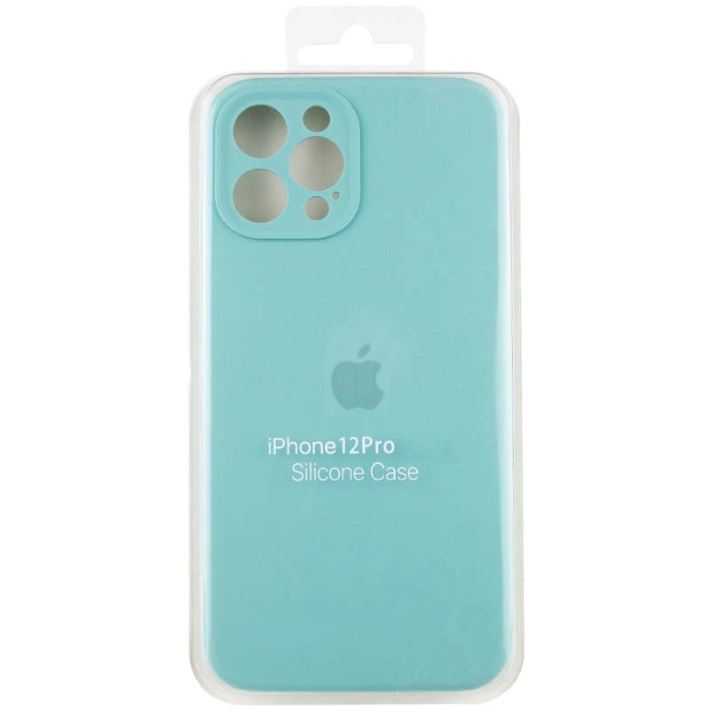 Чехол Silicone Case с защитой камеры для Apple iPhone 12 Pro (6.1") – Бирюзовый / Marine Green. Фото 6 из 8