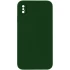 Чехол Silicone Case Square L с защитой камеры для Apple iPhone XS (5.8") – Зеленый / Army green. Фото 1 из 1