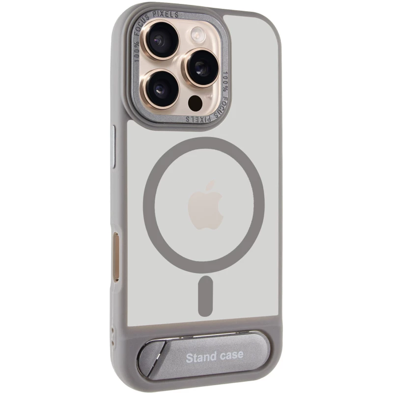 TPU+PC чохол Stand case для Apple iPhone 16 Pro – Grey. Фото 2 з 7