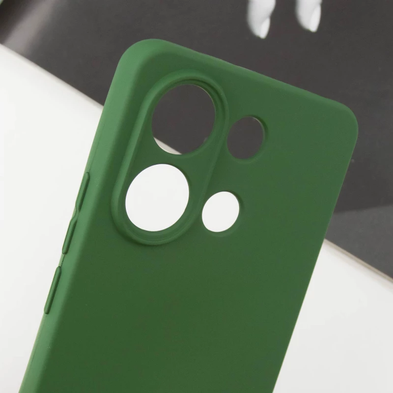 Чохол Silicone Case Lakshmi Plus з закритою камерою на Xiaomi Redmi Note 13 5G – Зелений / Dark green. Фото 4 з 6