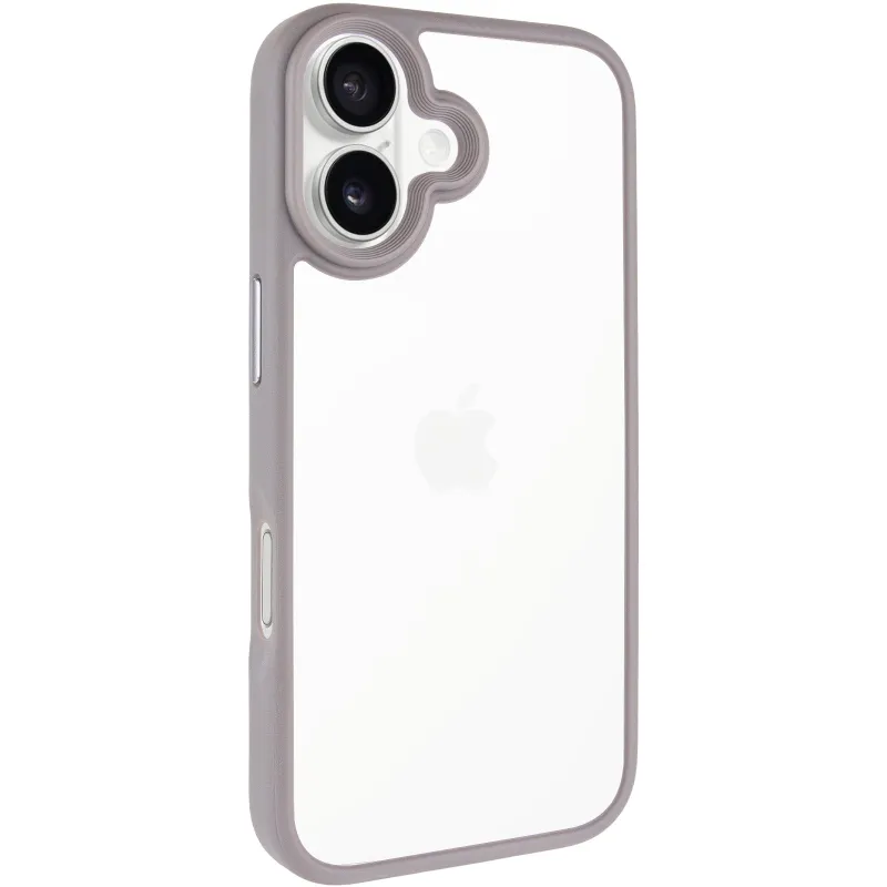 TPU+PC с металлическими кнопками для Apple iPhone 17 (6.3") – Серый / Grey. Фото 3 из 8