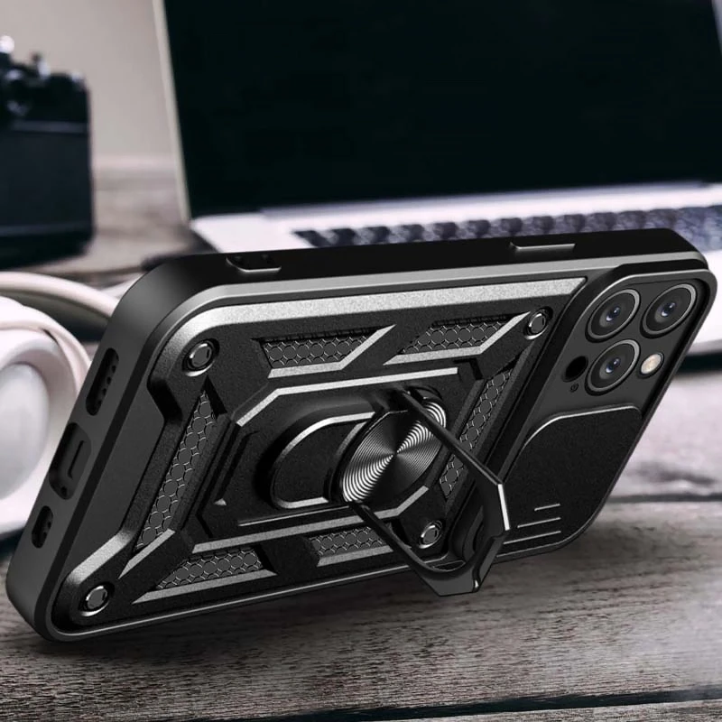 Удароміцний чохол Ummi Camshield Serge Ring (in box) для Apple iPhone 11 Pro Max (6.5") – Чорний / Black. Фото 3 з 3