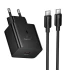 СЗУ Hoco N77 Star PD45W (1USB-C) + кабель Type-C to Type-C – Black. Фото 1 из 6