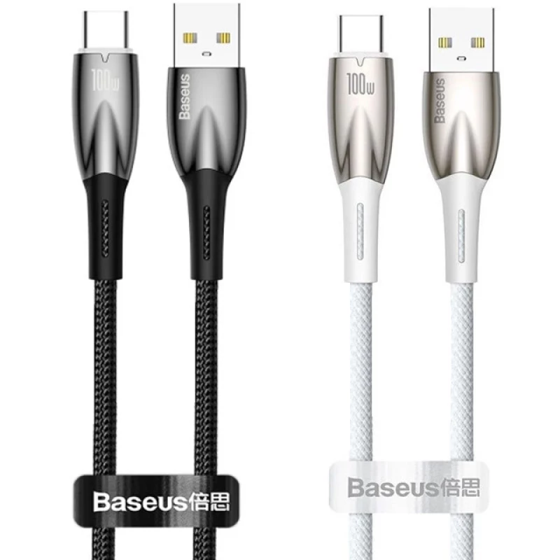 Дата кабель Baseus Glimmer Series Fast Charging Data Cable USB to Type-C 100W 1m (CADH00040) фото 2 з 2