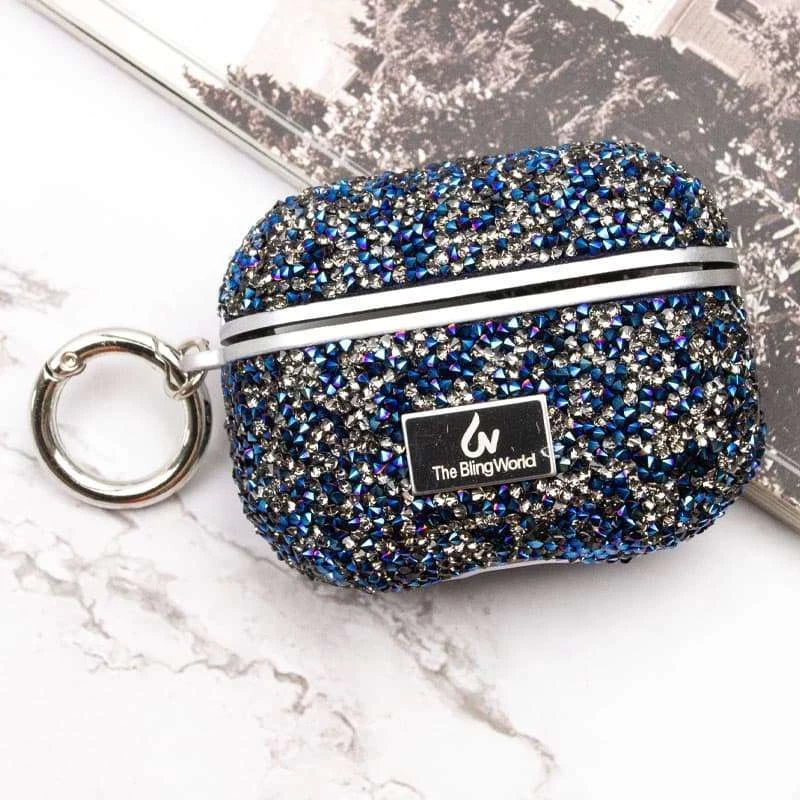 TPU чохол Bling World Rock Diamond для навушників AirPods Pro / Airpods Pro 2 – Синій. Фото 7 з 8