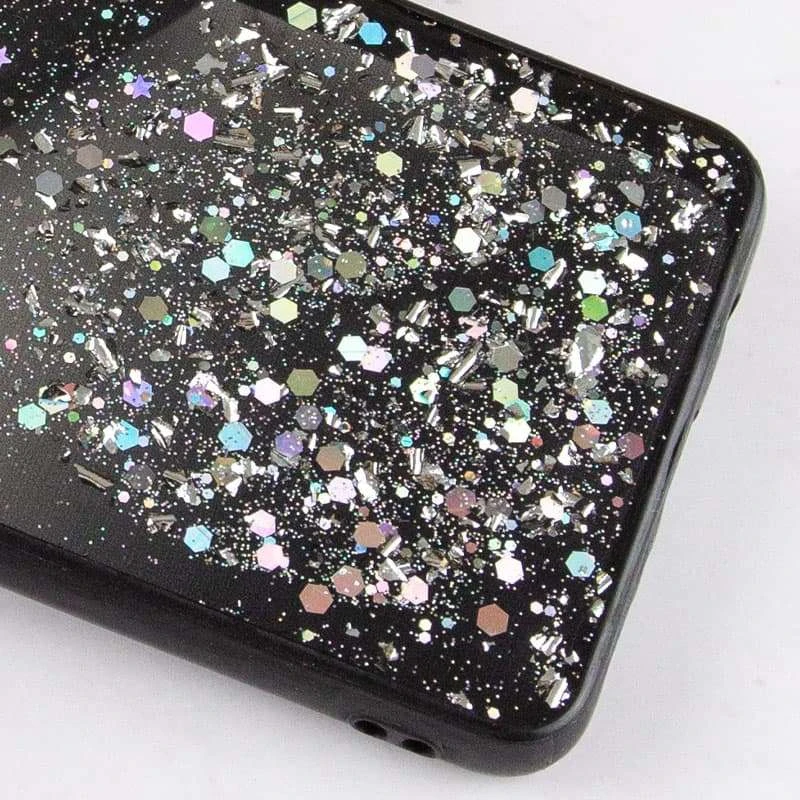 Чехол с блестками и защитой камеры для Xiaomi Redmi 9C – Черный. Фото 2 из 2