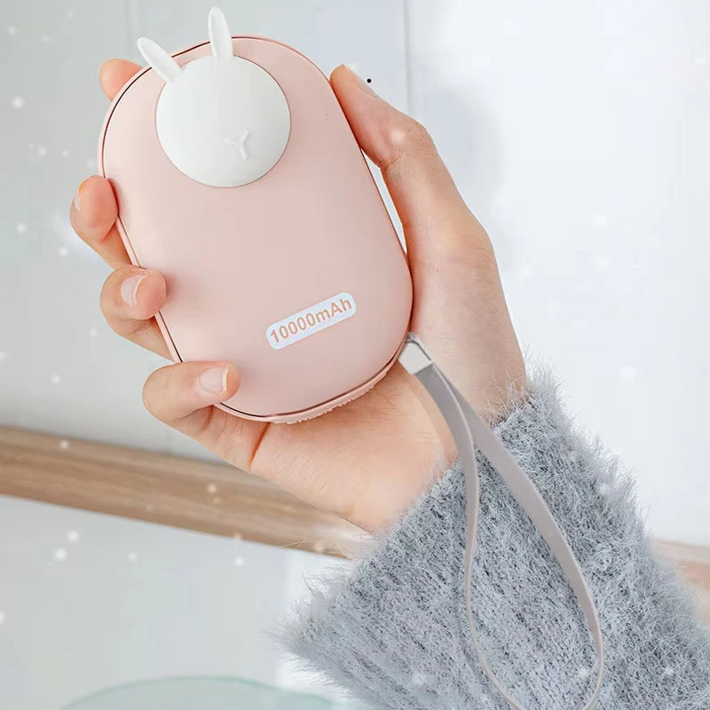 Портативное ЗУ Power Bank GXZ-N705 2in1 с обогревателем для рук 10000 mAh – Pink / Rabbit. Фото 4 из 8