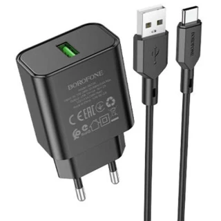 СЗУ Borofone BA72A Spring QC3.0 USB to Type-C фото 1 из 4