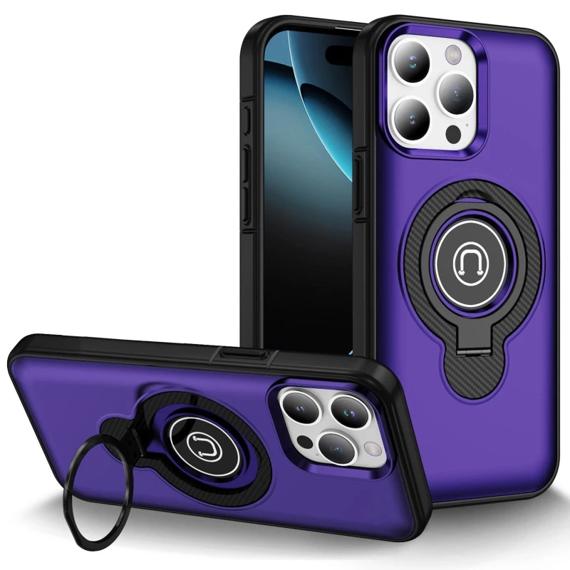 TPU+Textured PC Magnet для Apple iPhone 12 (6.1") – Purple. Фото 1 з 5