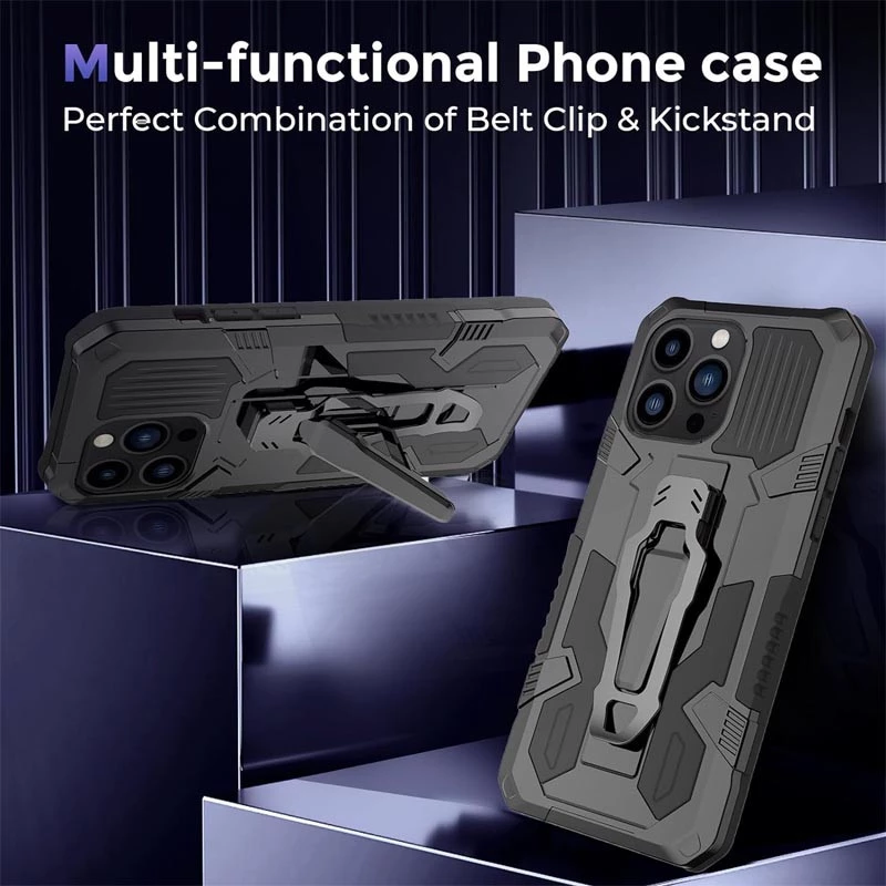 Протиударний чохол Defender Clip на Apple iPhone 14 Pro (6.1") – Black. Фото 5 з 7