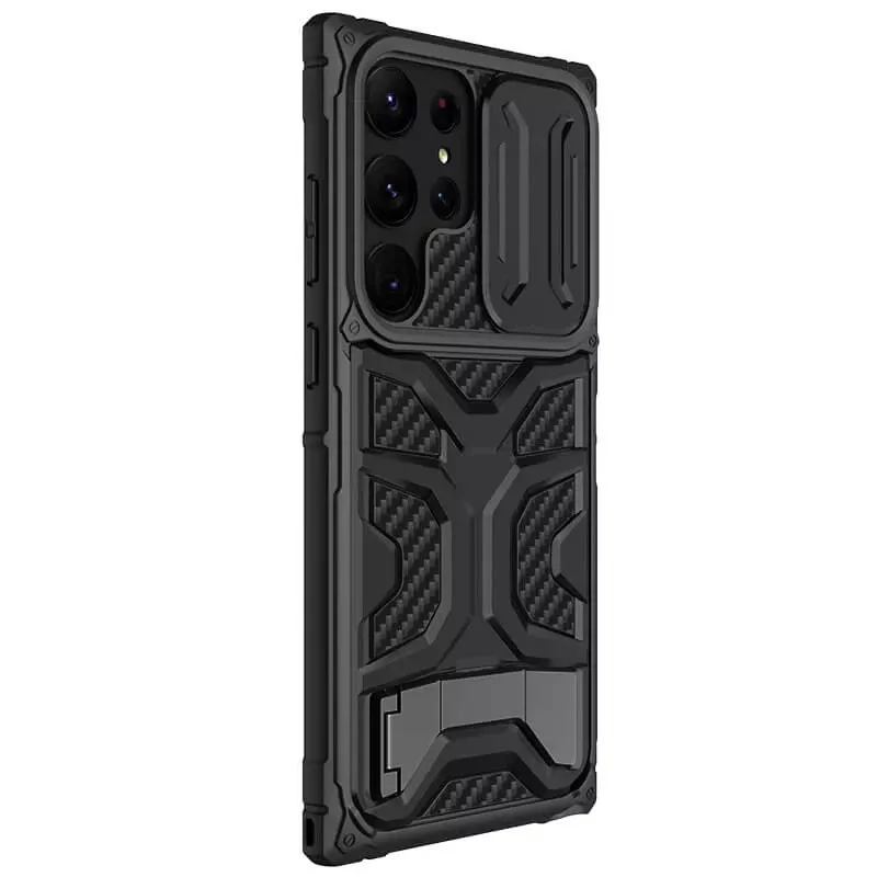 TPU+PC чехол Nillkin CamShield Adventurer Pro с шторкой на камеру для Samsung Galaxy S23 Ultra – Armor Black. Фото 3 из 7