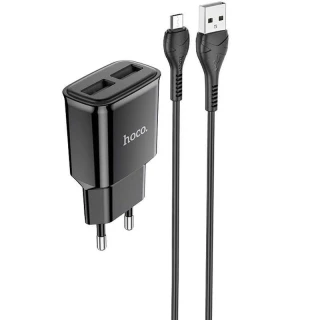 МЗП HOCO C88A (2USB/2.4A) + MicroUSB фото 1 з 3