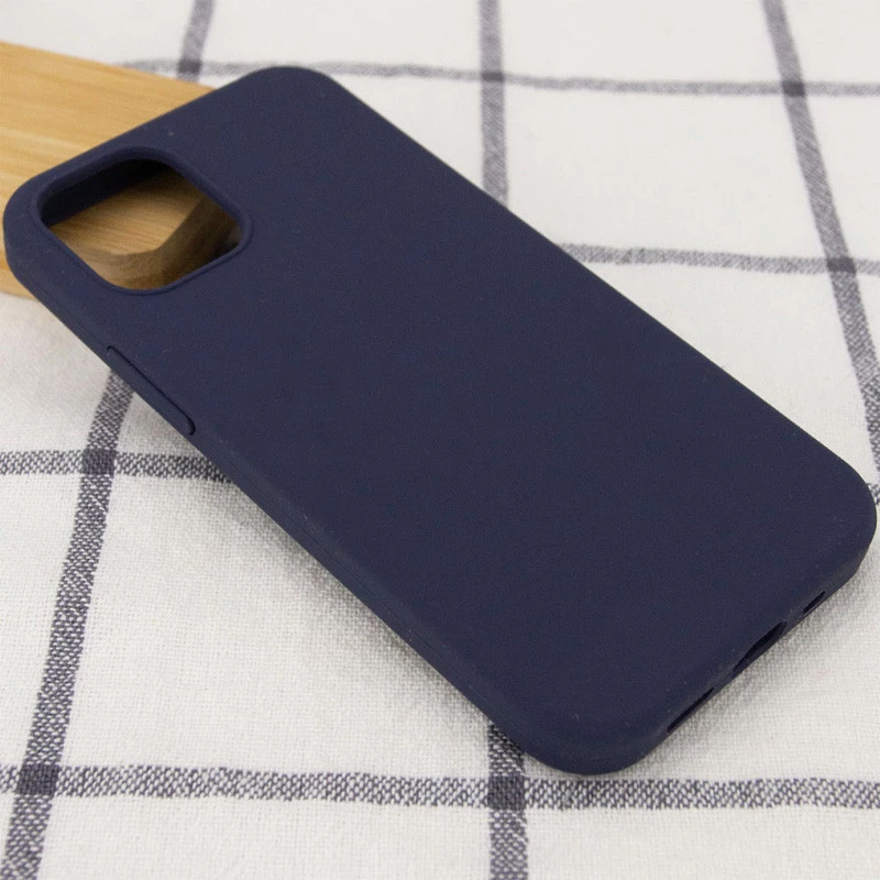 Чохол з закритим низом Silicone Case на Apple iPhone 14 Pro (6.1") – Темно-синій / Midnight blue. Фото 3 з 5