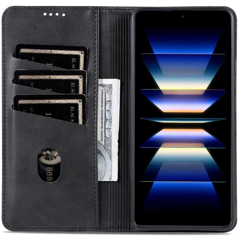 Шкіряний чохол-книжка AZNS Classic series для Samsung Galaxy S26 Ultra – Black. Фото 3 з 4