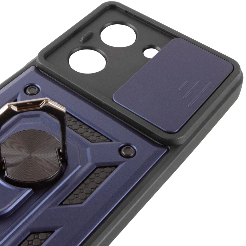 Ударопрочный чехол Ummi Camshield Serge Ring (in box) для Xiaomi Poco C71 – Синий / Navy. Фото 5 из 6