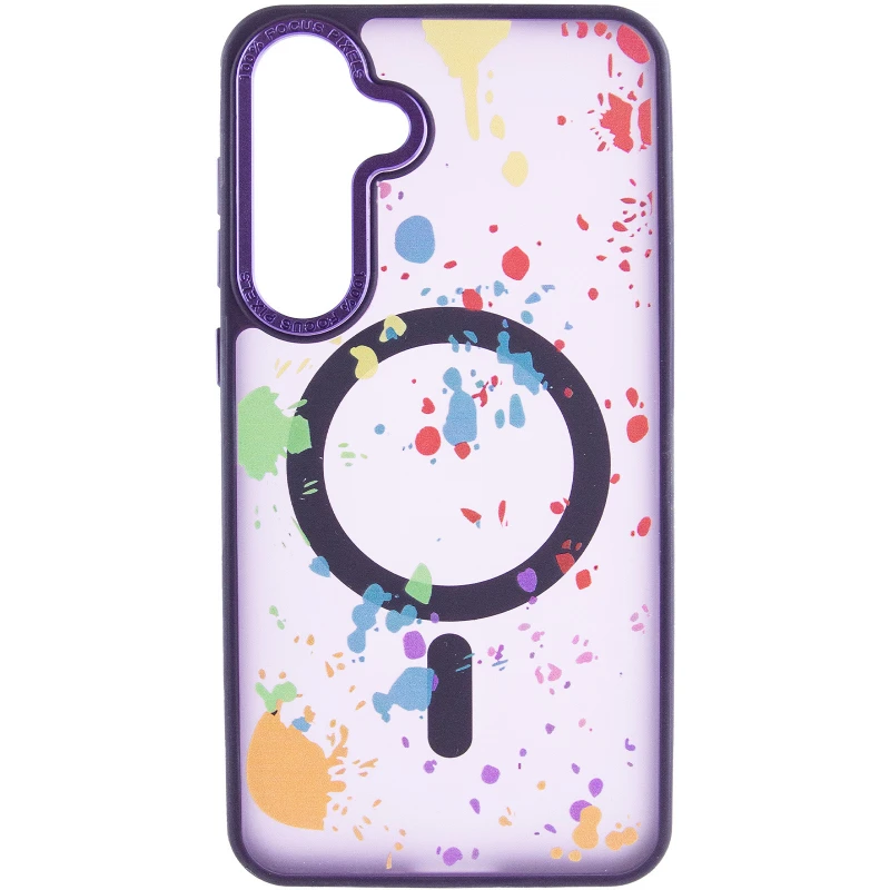 Чехол абстракция рисования с MagSafe для Samsung Galaxy S25 – Dark purple. Фото 3 из 7