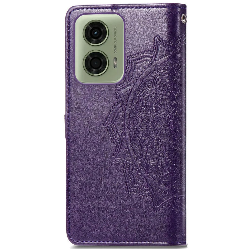 Шкіряний чохол-книжка Art Case з візитницею для Motorola Moto E14 – Фіолетовий. Фото 5 з 5