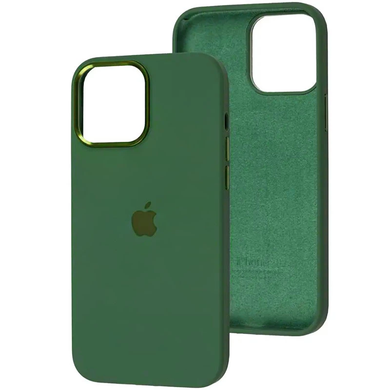 

Чехол Silicone Case с металлическими кнопками для Apple iPhone 14 Pro (6.1") (Зеленый / Clover), Зелений / clover