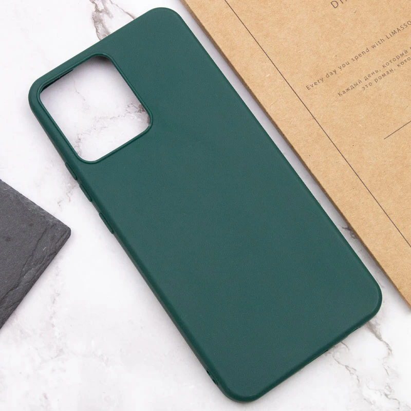 Кольоровий силіконовий чохол на Realme C30 – Зелений / Forest green. Фото 5 з 6