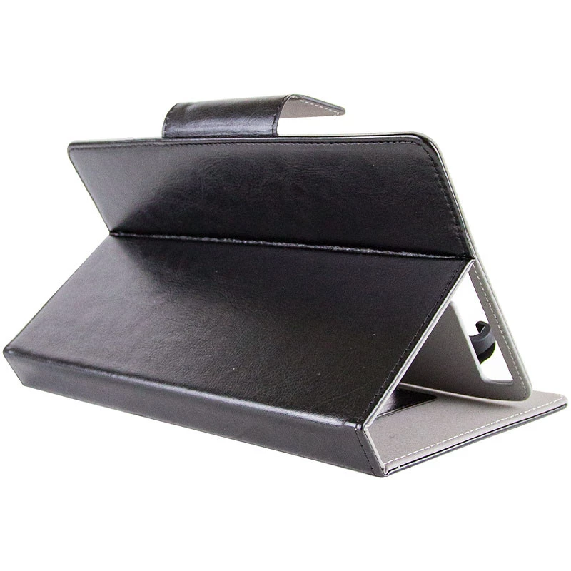 Універсальний шкіряний чохол книжка для планшета 7-8" – Чорний. Фото 9 з 10