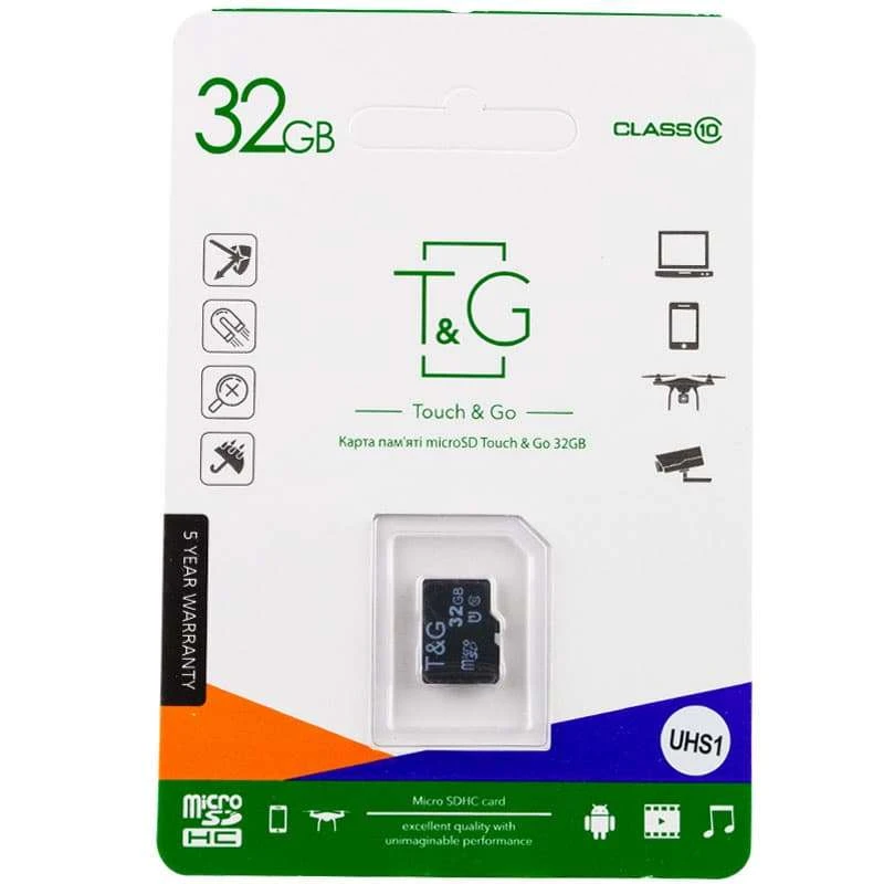 

Карта пам'яті T&G microSDHC (UHS-1) 32 GB class 10 (без адаптера) (Чорний)