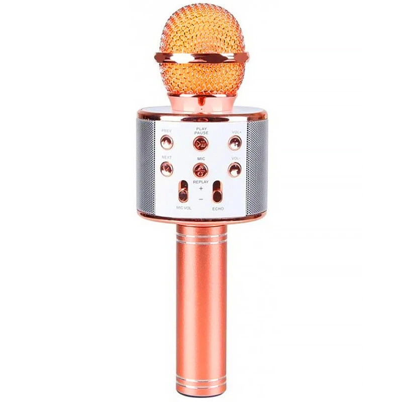 Караоке Мікрофон-колонка WS858 – Rose Gold. Фото 1 з 5