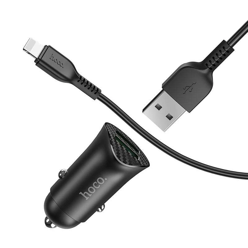 АЗУ Hoco Z39 QC3.0 (2USB) + Lightning – Черный. Фото 5 из 7