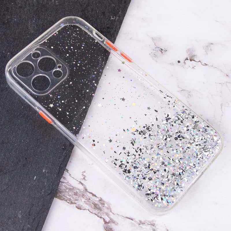 Чехол с блестками и защитой камеры для Apple iPhone 12 Pro (6.1") – Прозрачный. Фото 3 из 4
