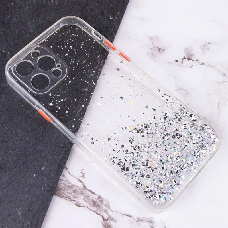 Чехол с блестками и защитой камеры для Apple iPhone 15 Pro (6.1") – Прозрачный. Фото 3 из 4