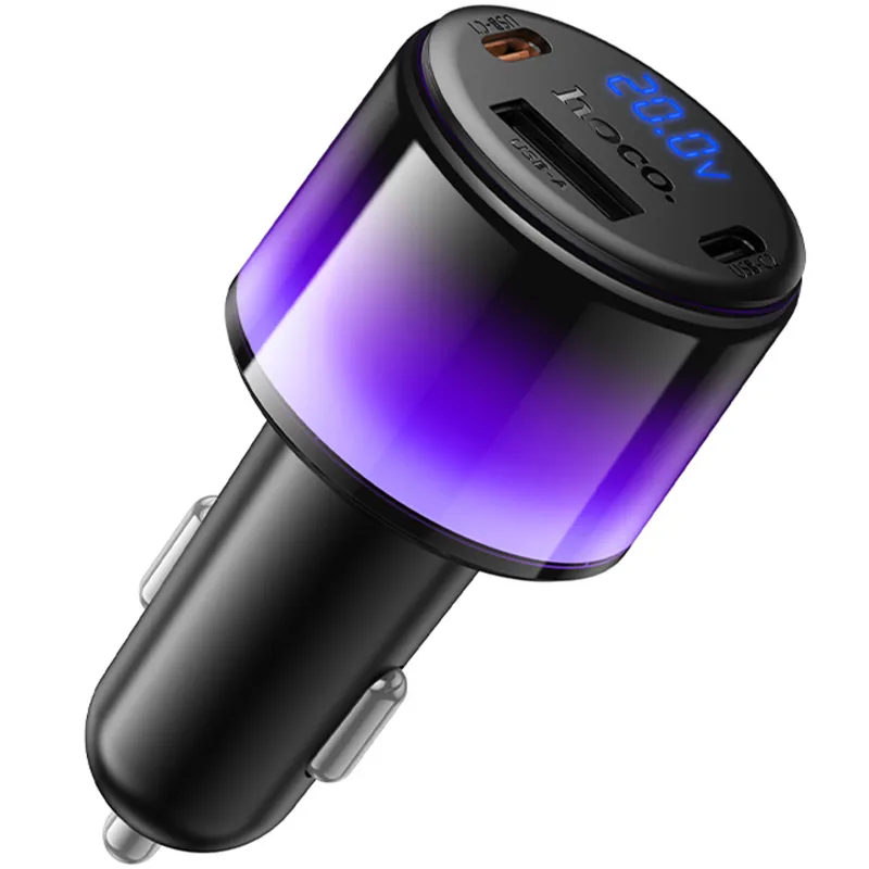 АЗП Hoco Z69A Vivido PD37W+QC3.0 (1USB-A/2C) – Black. Фото 4 з 6