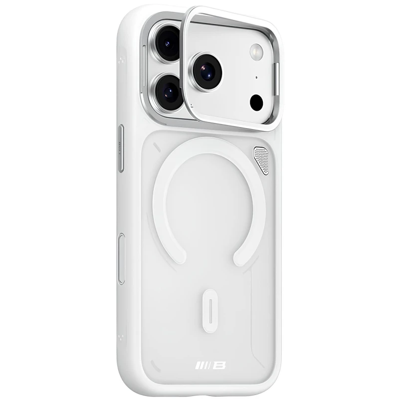 TPU+PC чехол Blueo Frosted Heat Dissipation Stand with MagSafe для Apple iPhone 18 Pro – Белый / White. Фото 1 из 3