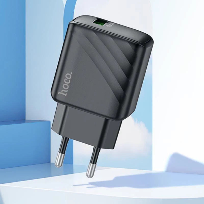 СЗУ Hoco CS21A Rich 1USB-A QC3.0 – Black. Фото 5 из 6