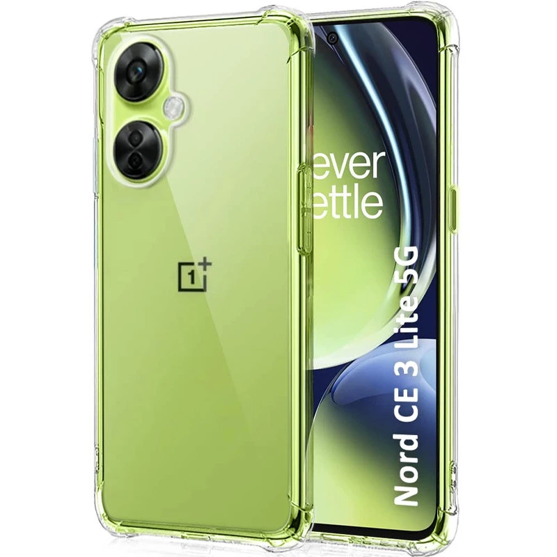 

Ультратонкий силіконовий чохол GETMAN з критими бортами та камерою для OnePlus Nord CE 3 Lite (Безбарвний (прозорий))