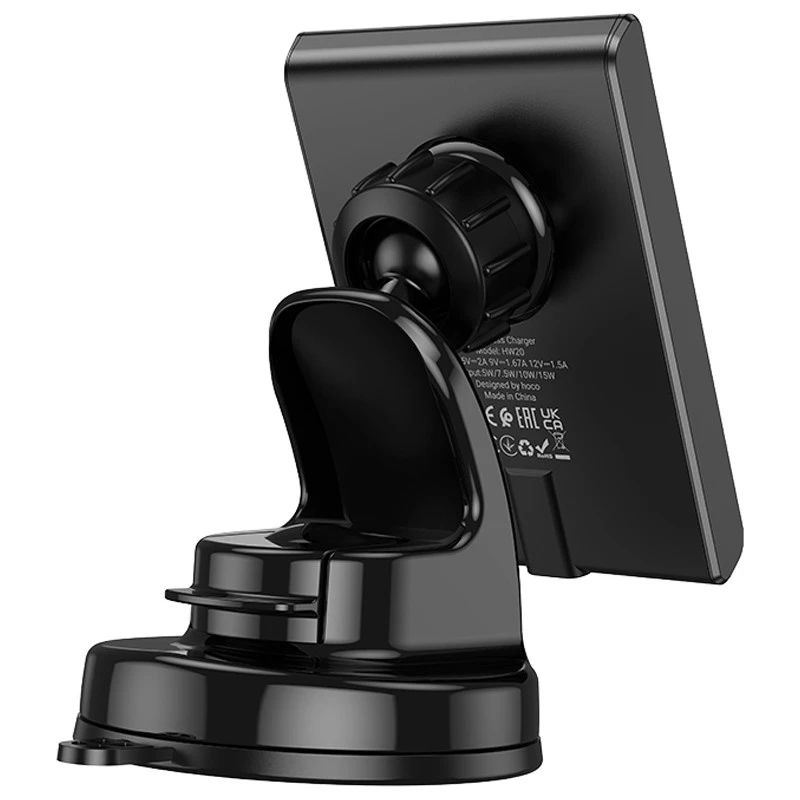 Автодержатель с БЗУ Hoco HW20 Precious (center console) – Black. Фото 3 из 8