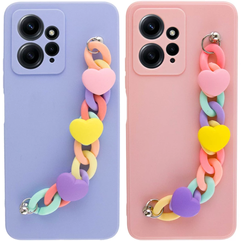 Чехол Heart с цепочкой для Xiaomi Redmi Note 12 4G фото 2 из 2