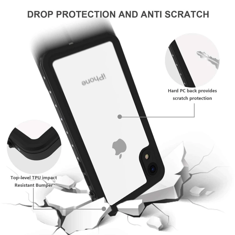 Shellbox водонепроникний чохол на Apple iPhone XR (6.1") – Чорний. Фото 3 з 6